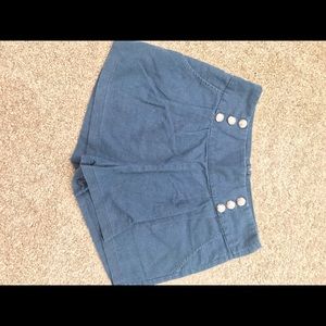 Navy Linen Shorts